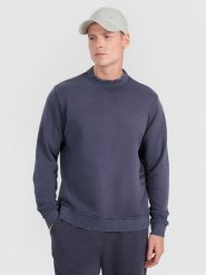 4F Bluza dresowa nierozpinana bez kaptura męska - szara L. Szare bluzy sportowe męskie 4F, l, bez wzorów, z bawełny, bez kaptura. W wyprzedaży za 79.99 zł.