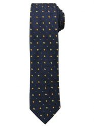 Granatowy Elegancki Krawat -Angelo di Monti- 6 cm, Męski, w Złote Figury Geometryczne. Niebieskie krawaty i muchy Angelo di Monti, bez wzorów, eleganckie. Za 45.00 zł.
