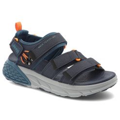 Granatowe Sandały Jeep Sportowe Obuwie Męskie. Niebieskie sandały męskie Jeep, bez wzorów, z materiału, eleganckie, bez zapięcia. Za 289.00 zł.