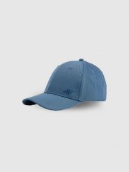 4F Czapka z daszkiem snapback uniseks - niebieska XS/S (56cm). Niebieskie czapki damskie 4F, bez wzorów, z bawełny, klasyczne. Za 59.99 zł.