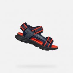 Sandały Geox J Sandal Airadyum B. Czerwone sandały męskie Geox, bez wzorów, z syntetyku, sportowe, bez zapięcia. Za 234.99 zł.