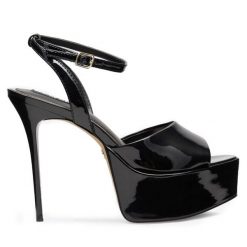 Sandały Nine West. Czarne sandały damskie Nine West, bez wzorów, bez obcasa, na szpilce, bez zapięcia. Za 149.99 zł.