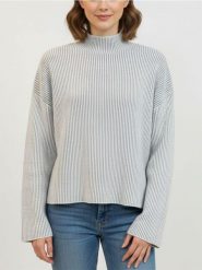 Sweter z półgolfem - szary. Szare swetry nierozpinane damskie Sinsay, l, bez wzorów, bez kołnierzyka, bez ramiączek. Za 49.99 zł.