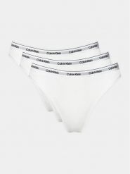 Calvin Klein Underwear Komplet 3 par stringów 000QD5209E Biały. Białe majtki damskie Calvin Klein Underwear, z bawełny. Za 119.99 zł.