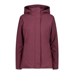 Kurtka parka damska z kapturem softshell CMP. Czerwone kurtki damskie CMP, bez wzorów, z softshellu, z kapturem. Za 640.35 zł.