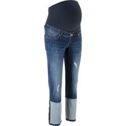 Dżinsy ciążowe do kostki, proste nogawki bonprix niebieski "stone”. Niebieskie jeansy damskie bonprix, bez wzorów, z jeansu. Za 59.99 zł.