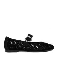 Baleriny Remonte. Czarne balerinki damskie Remonte, bez wzorów, bez obcasa, bez zapięcia. Za 379.99 zł.