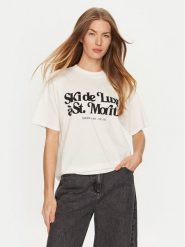 ViCOLO T-Shirt RS0052 Écru Regular Fit. T-shirty damskie ViCOLO, bez wzorów, z bawełny, bez kołnierzyka, bez ramiączek. Za 129.99 zł.