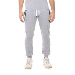 Spodnie dresowe z zamek błyskawiczny na co dzień. Szare spodnie materiałowe męskie LEONE 1947 APPAREL, bez wzorów, z dresówki. W wyprzedaży za 151.56 zł.