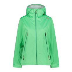 Kurtka z kapturem shell unlimitech damska CMP. Zielone kurtki sportowe damskie CMP, bez wzorów, bez ramiączek, z kapturem, trekkingowe. Za 509.90 zł.