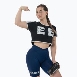 Top treningowy damski NEBBIA Game On black. Czarne topy damskie Nebbia, bez wzorów, bez kołnierzyka, bez ramiączek. Za 129.99 zł.