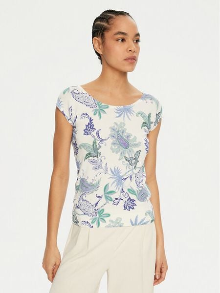 Luisa Spagnoli Bluzka Corno 58611 Kolorowy Regular Fit. Bluzki damskie Luisa Spagnoli, m, bez wzorów, z wiskozy, bez kołnierzyka, bez ramiączek. Za 479.99 zł.