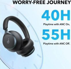 Słuchawki Anker Soundcore Space One czarne (A3035G11). Czarne słuchawki bezprzewodowe Anker. Za 407.99 zł.