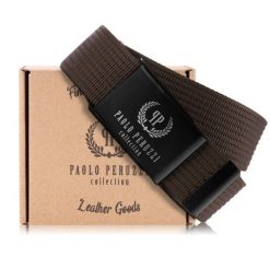 Pasek parciany PAOLO PERUZZI PW-26-95 brązowy. Brązowe paski męskie Paolo Peruzzi, z jeansu. Za 34.99 zł.