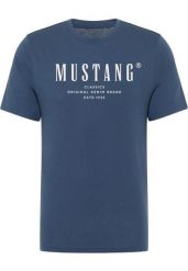 Męski T-Shirt Mustang Style Alex Dark Denim 1017998 5242. T-shirty męskie Mustang, m, bez wzorów, z denimu, bez kołnierzyka, bez ramiączek. Za 79.99 zł.