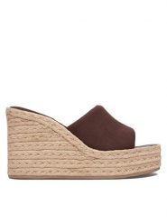 Calvin Klein Klapki Wedge Espad 70 Canvas Mg HW0HW03282 Brązowy. Brązowe klapki damskie Calvin Klein, bez wzorów, z materiału, bez obcasa, bez zapięcia. Za 357.99 zł.