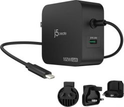 J5create JUP25102V Słuchawki, Komputer przenośny, Telefon komórkowy, Laptop, Przenośna konsola do gier, Smartfon, Smartwatch, Tablet Czarny Prąd przem. Czarne zegarki smartwatch j5create, bez wzorów. Za 303.99 zł.