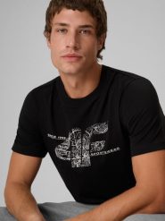 4F T-shirt regular z nadrukiem męski - czarny XXL. Czarne t-shirty męskie 4F, m, bez wzorów, z bawełny, bez kołnierzyka, bez ramiączek. Za 69.99 zł.