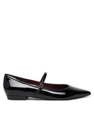 Tory Burch Baleriny Double Buckle Mary Jane 162764 Czarny. Czarne balerinki damskie Tory Burch, bez wzorów, z lakierowanej skóry, bez obcasa, bez zapięcia. Za 949.99 zł.