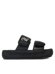 Juicy Couture Klapki WSS21515-02 Czarny. Czarne klapki damskie Juicy Couture, bez wzorów, z materiału, bez obcasa, bez zapięcia. Za 249.99 zł.