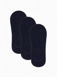 Skarpety męskie stopki 3-pak - granatowe V1 - Rozmiar: one size. Niebieskie skarpety męskie Ombre Clothing, bez wzorów, z bawełny. W wyprzedaży za 14.99 zł.