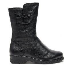 Botki Caprice. Czarne botki damskie Caprice, bez wzorów, bez obcasa, na płaskiej podeszwie, bez zapięcia. Za 479.99 zł.