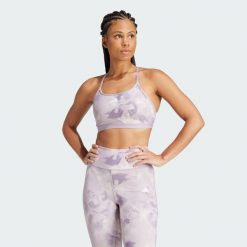 Biustonosz Aeroreact Training Essentials Light Support Tie-Dye Flower-Print. Czerwone bielizna sportowa damska Adidas, l, bez wzorów, z materiału. Za 179.00 zł.