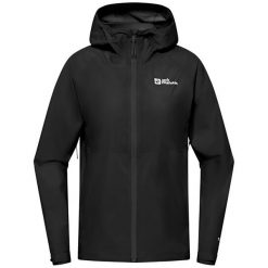 Kurtka przeciwdeszczowa damska Jack Wolfskin Prelight 2.5L LT. Czarne kurtki sportowe damskie Jack Wolfskin, l, bez wzorów, bez ramiączek, bez kaptura, trekkingowe. Za 589.99 zł.