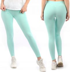 Legginsy damskie długie Polskie Getry Bawełniane Miętowe S. Zielone legginsy damskie LAEMI, bez wzorów, z bawełny. Za 29.99 zł.