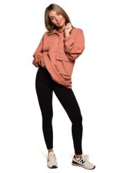 Legginsy z Prążkowanej Dzianiny - Czarne. Czarne legginsy damskie MOE, bez wzorów, z bawełny. Za 163.90 zł.