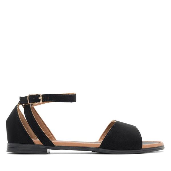 Sandały Lasocki. Czarne sandały damskie Lasocki, bez wzorów, bez obcasa, na płaskiej podeszwie, bez zapięcia. Za 129.99 zł.