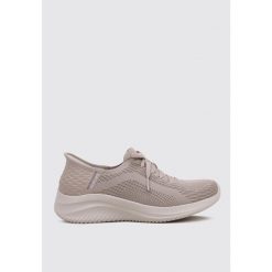Buty sportowe Sneakersy damskie, Skechers Slip-Ins Ultra Flex 3.0 - Brilliant. Czerwone obuwie sportowe damskie Skechers, bez wzorów, z materiału, bez zapięcia, trekkingowe. Za 349.99 zł.