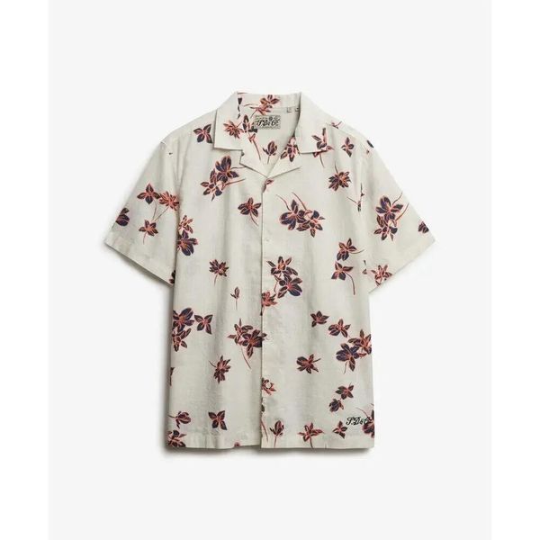 Koszula Superdry Cabana Poolside. Białe koszule męskie Superdry, na lato, xl, bez wzorów, z tkaniny, eleganckie, bez kołnierzyka, bez ramiączek. Za 235.40 zł.