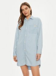 Calvin Klein Jeans Sukienka jeansowa J20J225472 Niebieski Loose Fit. Niebieskie sukienki damskie Calvin Klein Jeans, s, bez wzorów, z jeansu, bez kołnierzyka, bez ramiączek. Za 329.99 zł.