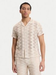 Guess Koszula M6GP46 K3236 Beżowy Regular Fit. Brązowe koszule męskie Guess, m, z aplikacjami, z syntetyku, bez kołnierzyka, bez ramiączek. Za 399.99 zł.