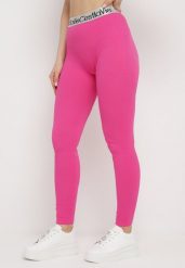 Fuksjowe Elastyczne Legginsy z Szeroką Gumą w Pasie Rindama. Czerwone legginsy damskie Born2be, l, bez wzorów, z gumy. Za 34.99 zł.