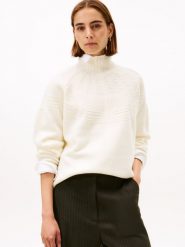 Tommy Hilfiger Wełniany sweter Kobiety biały, XL. Białe swetry nierozpinane damskie Tommy Hilfiger, xl, bez wzorów, z dzianiny, bez kołnierzyka, bez ramiączek. Za 549.95 zł.
