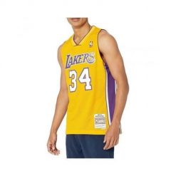 Mitchell & Ness Los Angeles Lakers Nba Swingman Home Jersey. Brązowe koszulki sportowe męskie Mitchell & Ness, m, bez wzorów, z jersey, bez ramiączek, do koszykówki. W wyprzedaży za 398.50 zł.