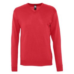 Sweter Męski Galaxy Z Dekoltem V. Czerwone swetry męskie SOL'S, m, bez wzorów, bez kołnierzyka, bez ramiączek. Za 162.99 zł.