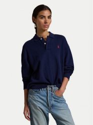 Polo Ralph Lauren Bluza 211947966007 Granatowy Relaxed Fit. Niebieskie bluzy damskie Polo Ralph Lauren, l, bez wzorów, z bawełny, bez ramiączek, bez kaptura. Za 859.99 zł.