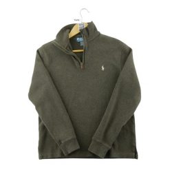 Second life - Sweter męski z półzamkiem i stójką - Jak nowy. Brązowe swetry męskie Ralph Lauren, m, bez wzorów, z dresówki, casualowe, bez kołnierzyka, bez ramiączek. Za 256.96 zł.