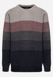 Ciemnobeżowy Sweter z Wełną w Paski Ettarine. Brązowe swetry męskie Born2be, l, bez wzorów, z wełny, eleganckie, bez kołnierzyka, bez ramiączek. Za 89.99 zł.