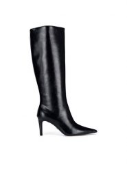 Nine West Kozaki WFA3424-1 Czarny. Czarne kozaki damskie Nine West, bez wzorów, z materiału, bez obcasa, na szpilce, bez zapięcia. Za 329.99 zł.
