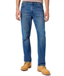 WRNAGLER MĘSKIE SPODNIE JEANSOWE TEXAS SUNDOWN BLUE 112358216 W121008833. Niebieskie jeansy męskie Wrangler, z jeansu. Za 219.99 zł.