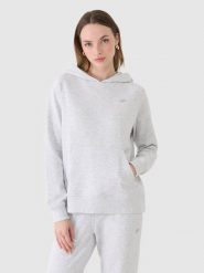 4F Bluza dresowa nierozpinana z kapturem damska - szara XXL. Szare bluzy damskie 4F, xs, bez wzorów, z bawełny, sportowe, bez ramiączek, z kapturem. W wyprzedaży za 99.99 zł.