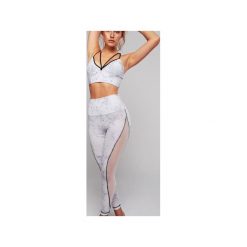 Legginsy Marble Arles. Białe legginsy damskie Lily zeal, bez wzorów, z materiału. Za 129.00 zł.