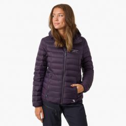 Kurtka puchowa Wędrówki damska Swedemount Himalaya Hood Down Jacket wodoodporna. Czarne kurtki sportowe damskie SWEDEMOUNT, na zimę, l, bez wzorów, z materiału, bez ramiączek, z kapturem, trekkingowe. Za 419.99 zł.