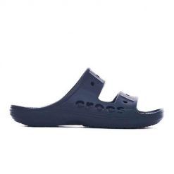 Klapki męskie Crocs Baya. Niebieskie klapki męskie Crocs, bez wzorów, z materiału, bez zapięcia. W wyprzedaży za 129.00 zł.