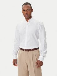 KARL LAGERFELD Koszula 605035 552627 Biały Regular Fit. Białe koszule męskie KARL LAGERFELD, m, bez wzorów, z bawełny, bez kołnierzyka, bez ramiączek. Za 399.99 zł.