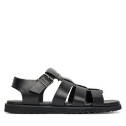 Sandały Aldo. Czarne sandały męskie Aldo, bez wzorów, bez zapięcia. Za 299.99 zł.